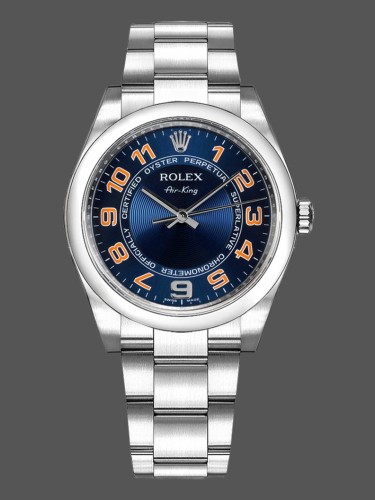 Rolex Oyster Perpetual Air-King 114200 Concentric Blue Dial 34mm Unisex Replica watch