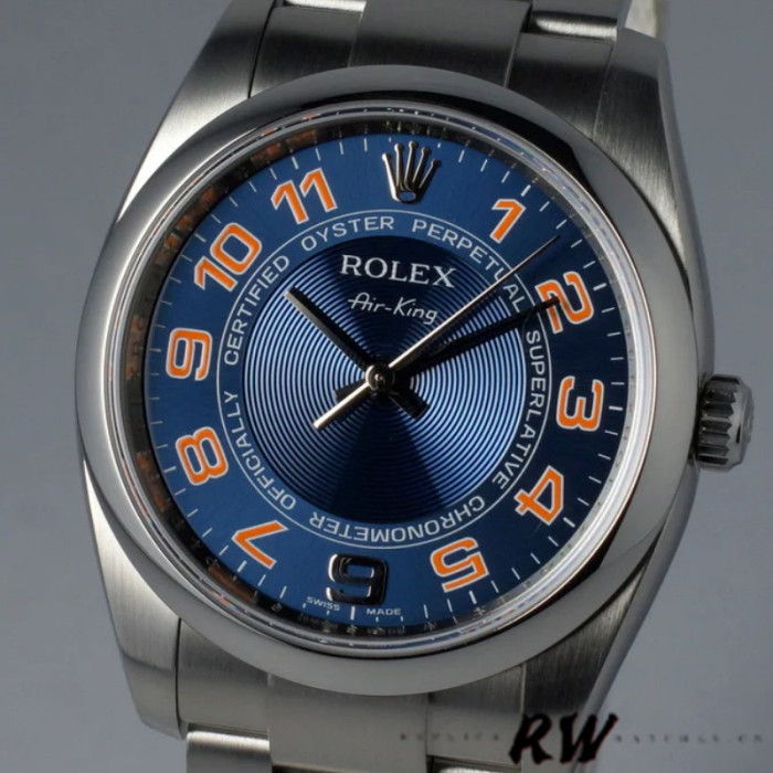 Rolex Oyster Perpetual Air-King 114200 Concentric Blue Dial 34mm Unisex Replica watch
