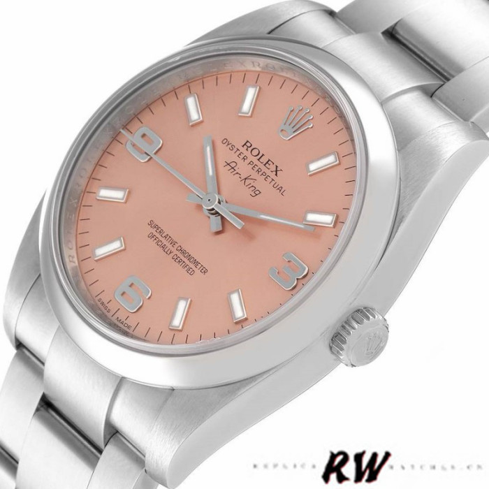 Rolex Oyster Perpetual Air-King 114200 Salmon Dial 34mm Unisex Replica watch