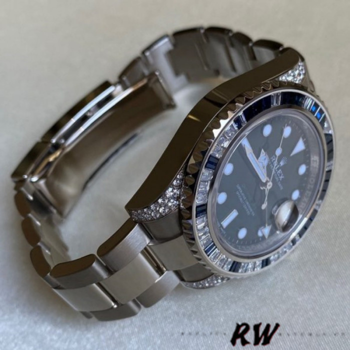 Rolex GMT Master II 116759SA Black Dial White Gold 40mm Mens Replica Watch