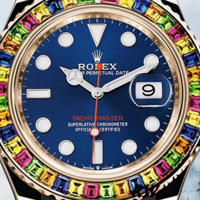 Rolex Yacht-Master 116695 Black Rubber Strap Blue Dial 40MM Mens Replica Watch
