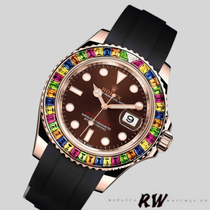 Rolex Yacht-Master 116695 Black Rubber Strap Brown Dial 40MM Mens Replica Watch
