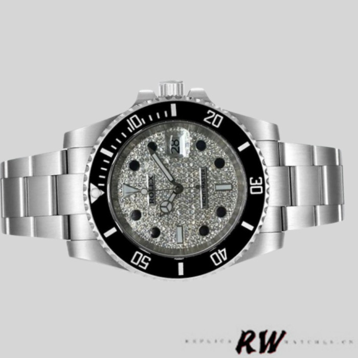 Rolex Yacht-Master 116695 Stainless Steel Diamond Paved Dial 40MM Mens Replica Watch
