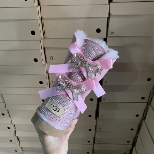 Adult  Wholesale Diamond Bowknot Boots with Box #UG