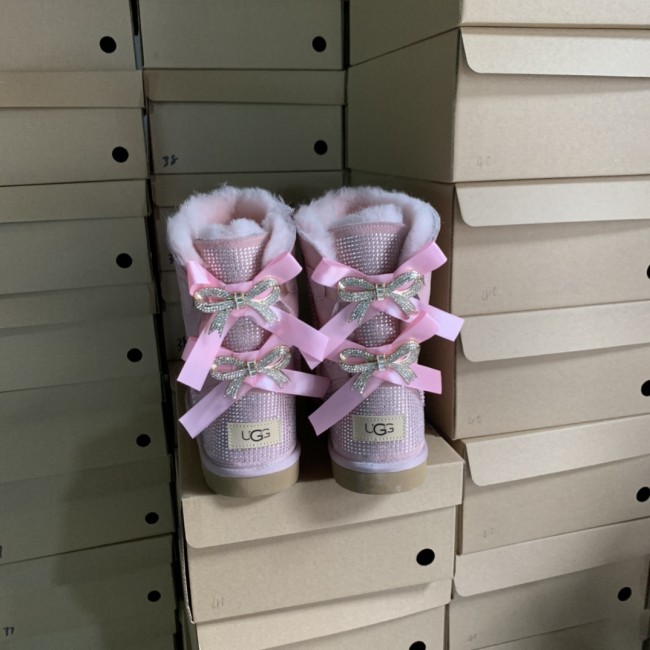 Adult  Wholesale Diamond Bowknot Boots with Box #UG