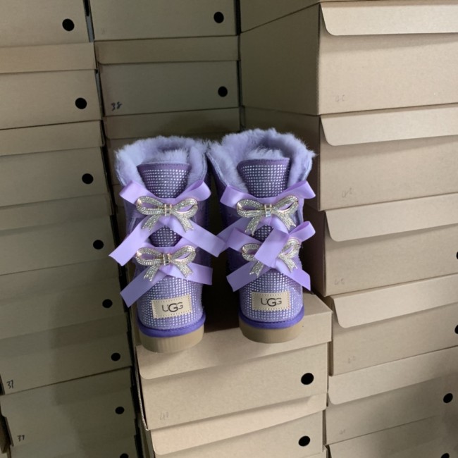 Adult  Wholesale Diamond Bowknot Boots with Box #UG