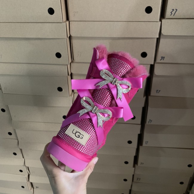 Adult  Wholesale Diamond Bowknot Boots with Box #UG
