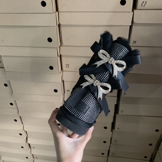 Adult  Wholesale Diamond Bowknot Boots with Box #UG