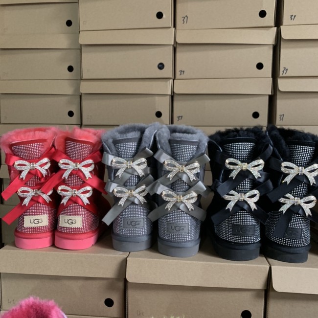 Adult  Wholesale Diamond Bowknot Boots with Box #UG