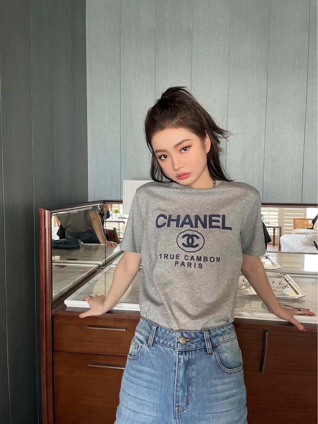 Wholesale Short Sleeve T-shirt Cotton Material with Tag #CHN