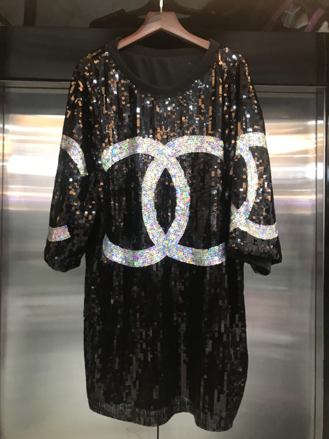 Designer Sequin Shirt Dress