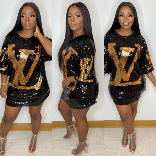 Designer Sequin Shirt Dress