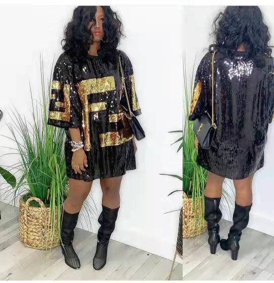 Designer Sequin Shirt Dress