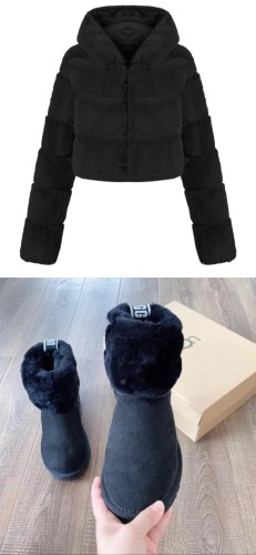 Furry Coat with Wholesale Boots Set #UG