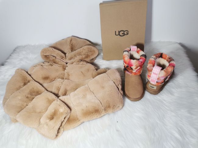 Furry Coat with Wholesale Boots Set #UG