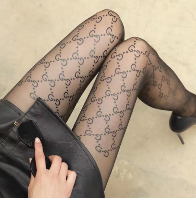 Designer Logo Printed Stockings