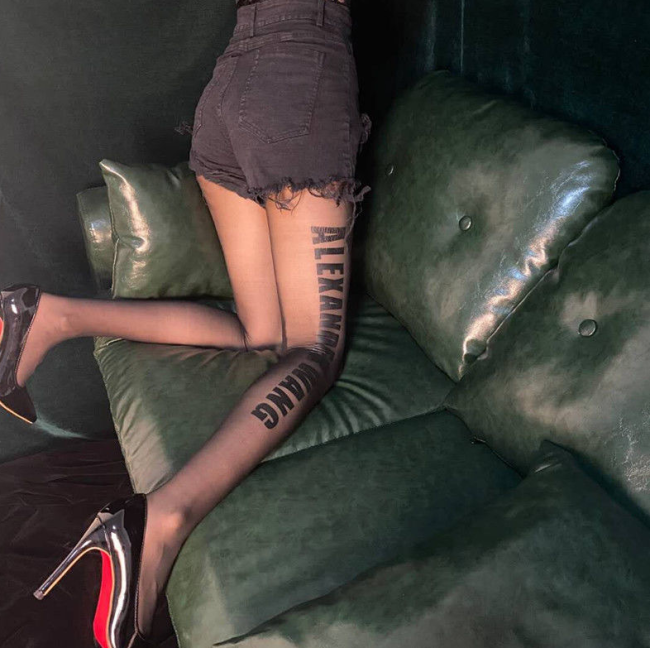 Designer Logo Printed Stockings