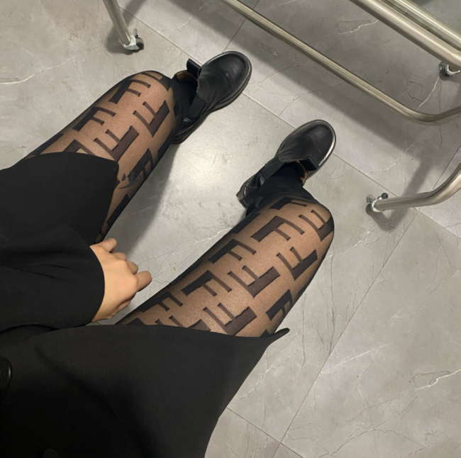 Designer Logo Printed Stockings