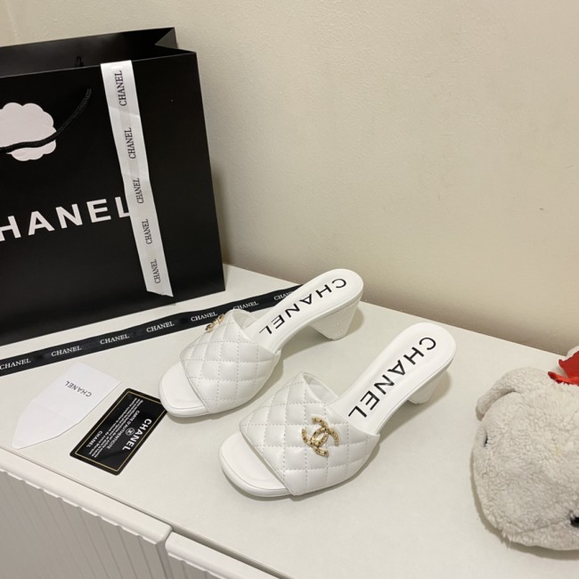 Wholesale Small Chunky Heel Slippers with Box #CHN