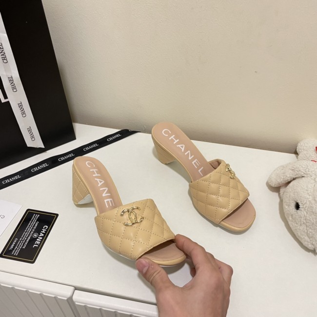 Wholesale Small Chunky Heel Slippers with Box #CHN