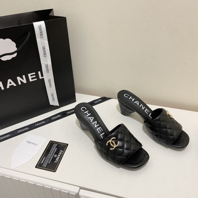 Wholesale Small Chunky Heel Slippers with Box #CHN