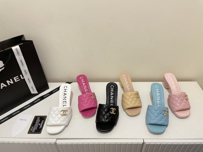 Wholesale Small Chunky Heel Slippers with Box #CHN