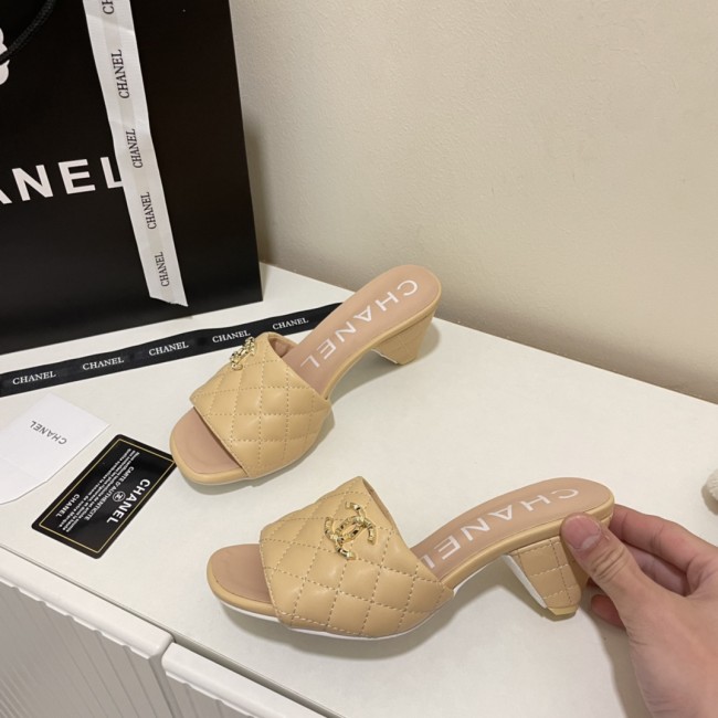 Wholesale Small Chunky Heel Slippers with Box #CHN