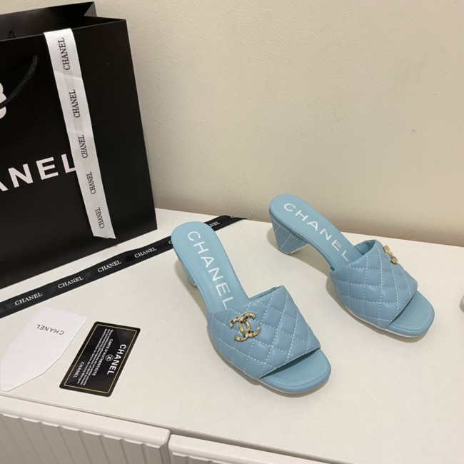 Wholesale Small Chunky Heel Slippers with Box #CHN