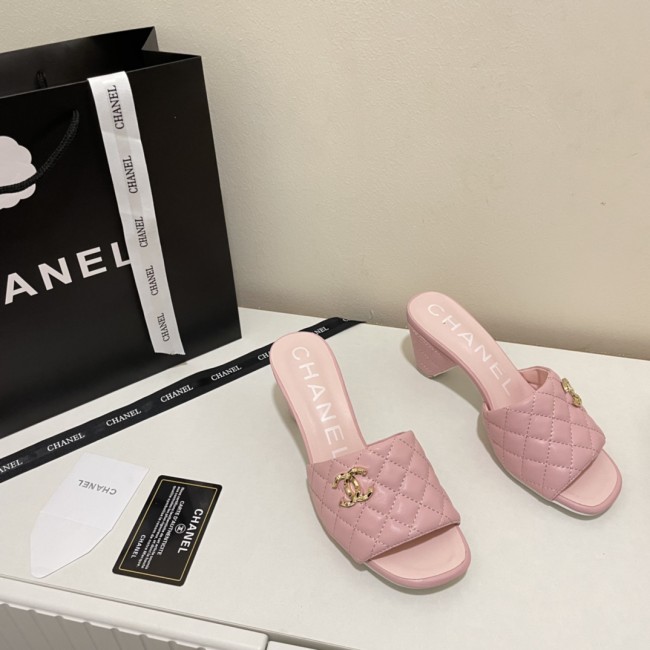 Wholesale Small Chunky Heel Slippers with Box #CHN