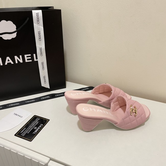 Wholesale Small Chunky Heel Slippers with Box #CHN