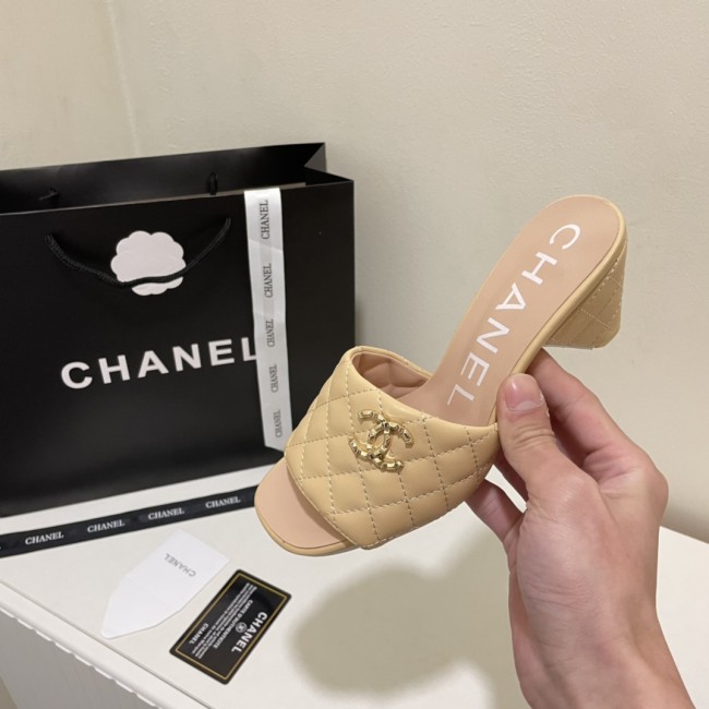 Wholesale Small Chunky Heel Slippers with Box #CHN