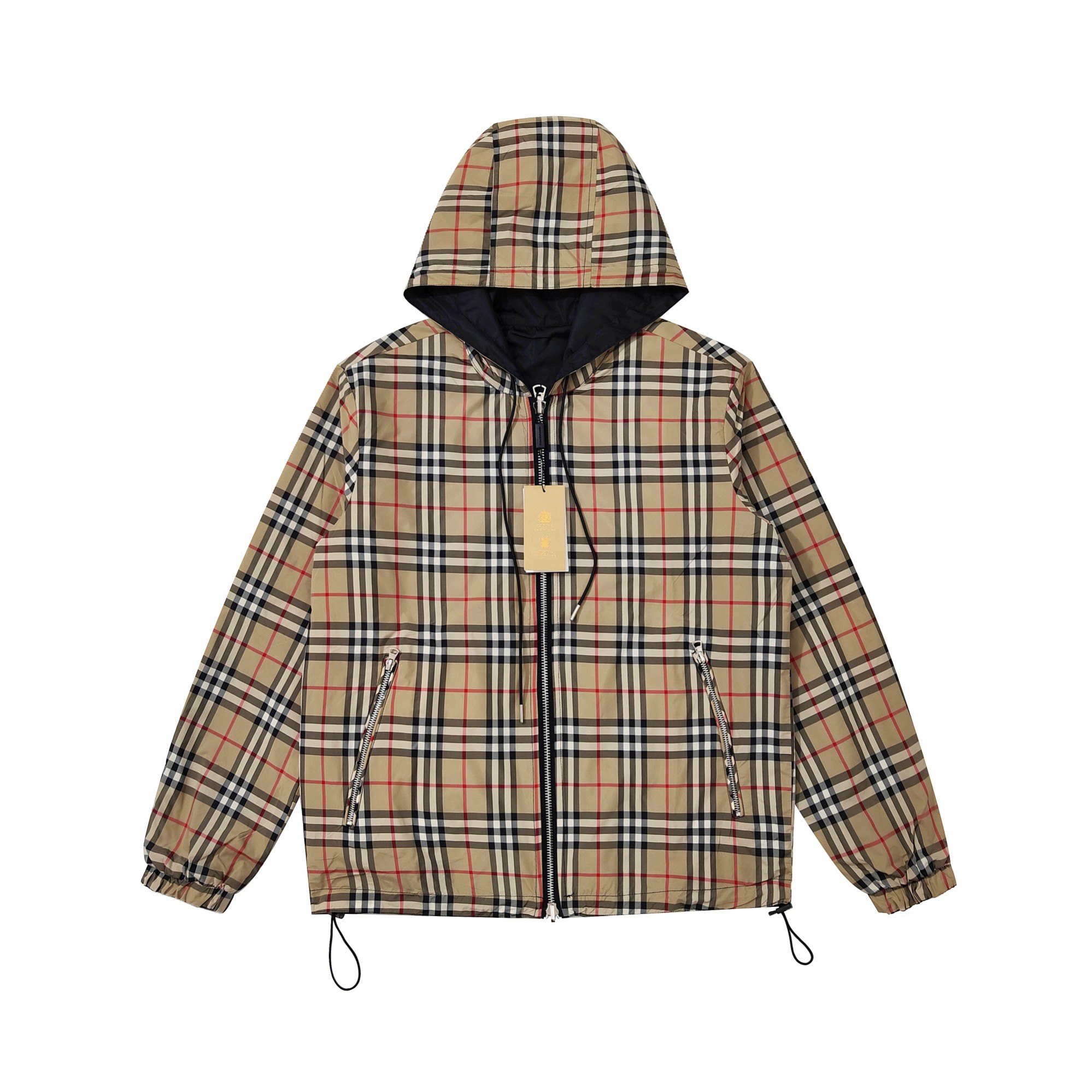 Wholesale Reversible Hooded Jacket with Tag #BUR