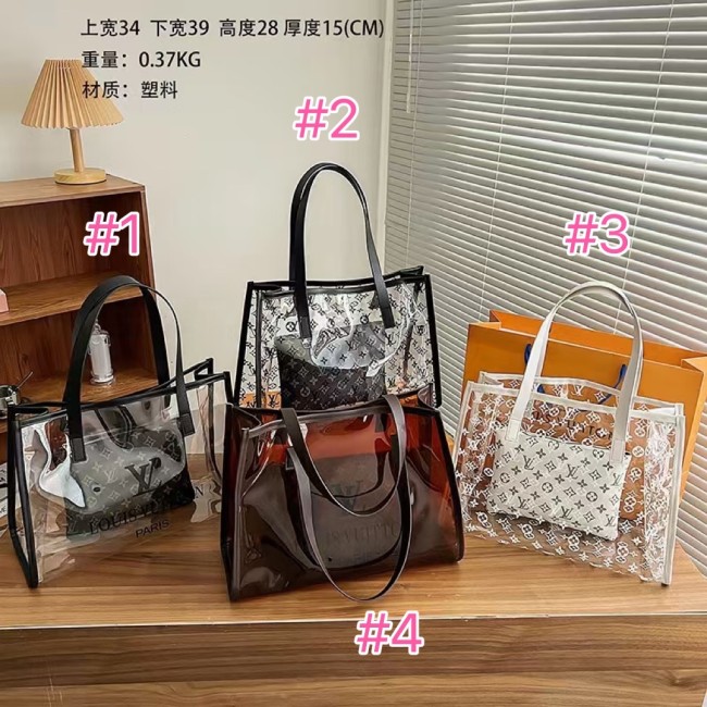 Wholesale Jelly Transparent Beach Tote Bags #LOV