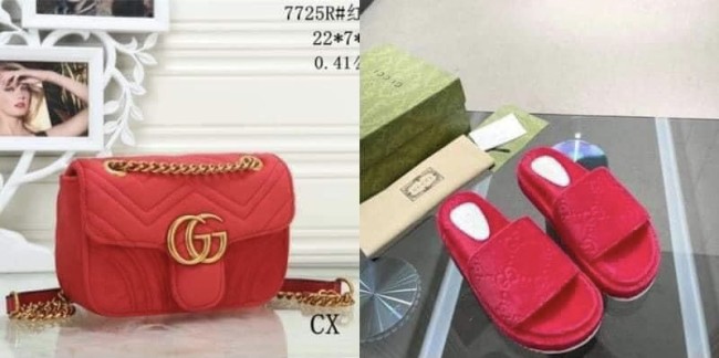 Wholesale Velvet Bag and Slides Set  #GUI