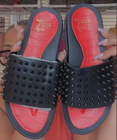 Wholesale Red Bottom Slides with Box #CL