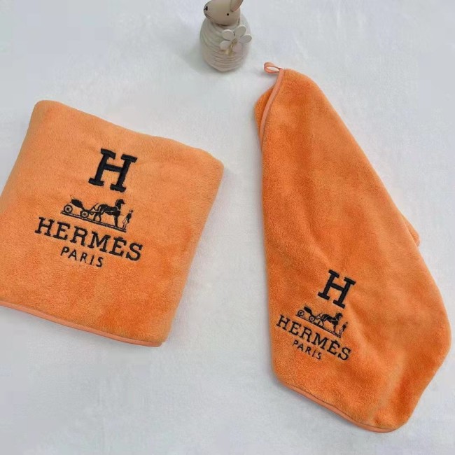 Designer Towel 2 pcs Set with Shopping Bags Coral Fleece Material