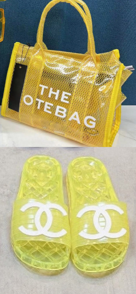 Wholesale Slides with Tote Beach Bag Set #CHN