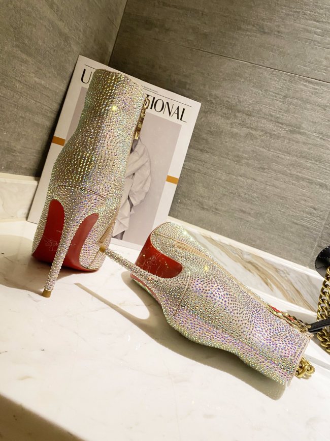 Wholesale Red Bottom All Diamond Boots with Box #CL