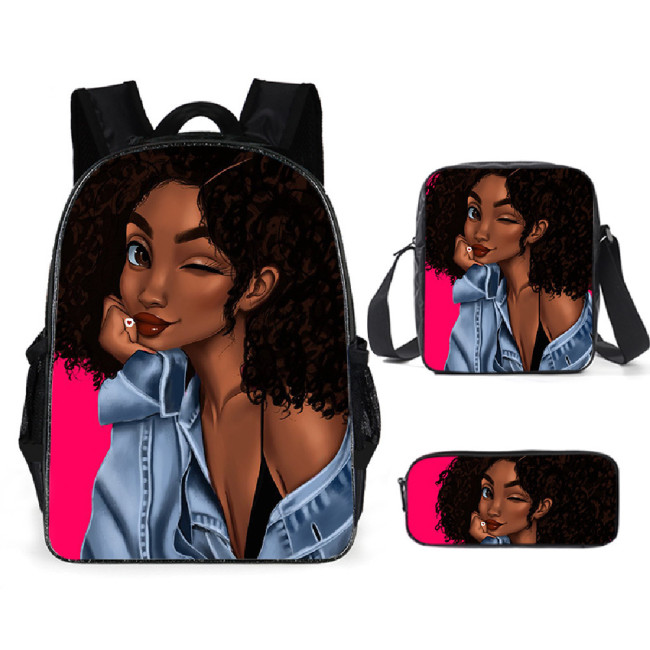Customized Printed Book Bag 3 Pcs Set  #NOO