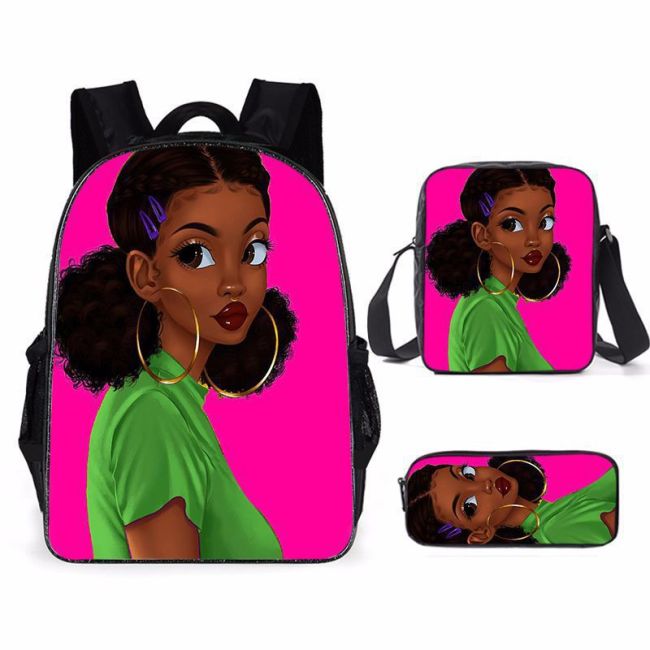 Customized Printed Book Bag 3 Pcs Set  #NOO