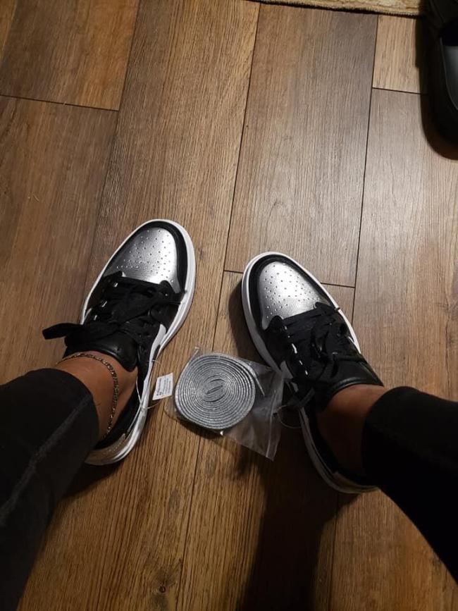 Silver Low Top Sports Shoes with Box #NIK 