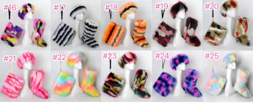 Furry 3 pcs Boots Hat Bag Set #NO