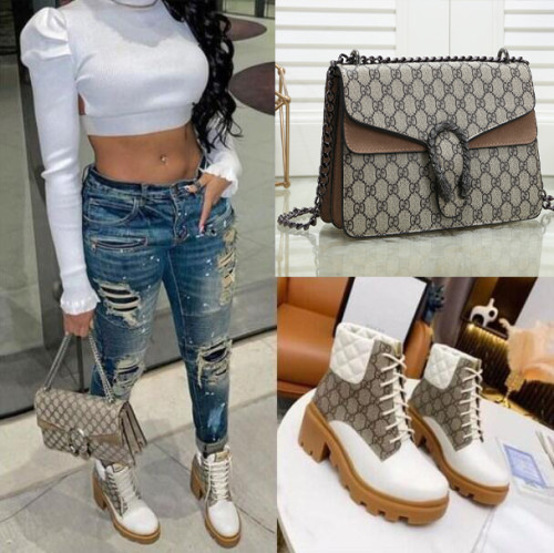 Women Fashion  Shoes with Bag Set #GUI