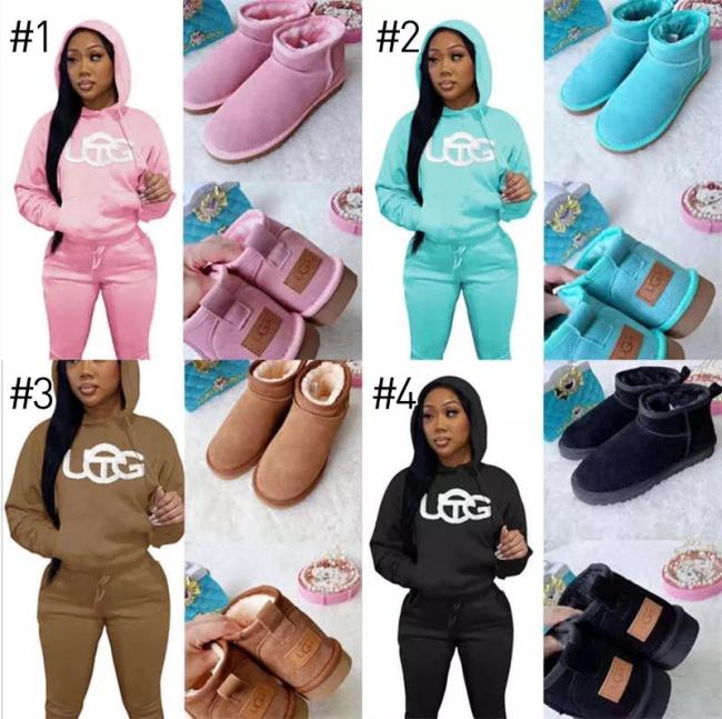 1 Set Fashion Snow Boots & Suit Free Shipping