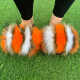 Women Real Fox Fur Slides #NO