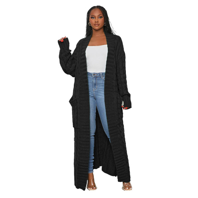 Women Long Cardigan Knit Sweater