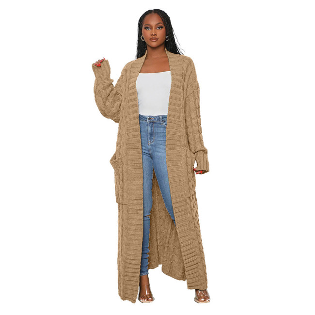 Women Long Cardigan Knit Sweater