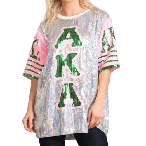 Women Sequin Short Sleeve Shirt One Size