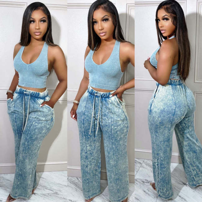 Women High Waist Wide Leg Pants 