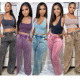 Women High Waist Wide Leg Pants 